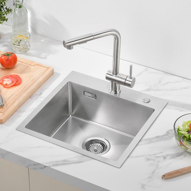 Rubinetto Cucina In Acciaio Inox Nero - Miscelatore Girevole 360°, Con Testina Estraibile - Foto 1