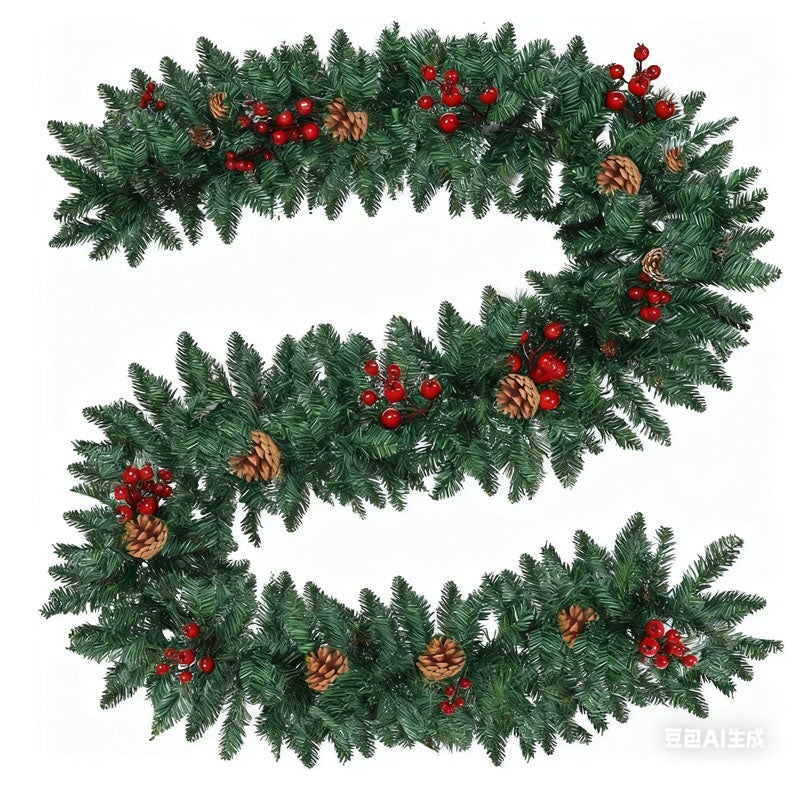 Guirlande De Noël Artificielle Cèdre Et Pin - 1,8 M, Décoration Verte Pour Cheminée, Table, Rampe D'escalier