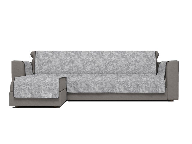 Copridivano antiscivolo penisola SINISTRA Glamour, Made in Italy, 190 cm, Grigio Scuro