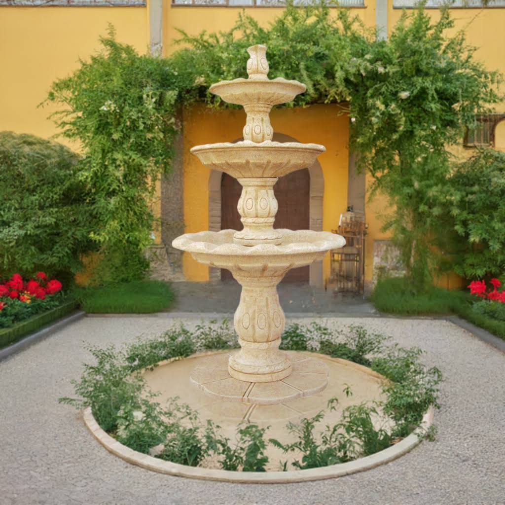 Fontaine de Jardin ERIDAW 117x222cm. Betón Pierre. Couleur Ocre - 3