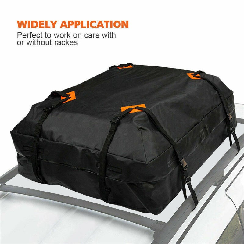 Sac de Toit 425L 420D pour Voiture, Sac de Voyage Résistant à l'Eau avec Bordures Orange, Antidérapant, Protection UV et Tous Temps - 5
