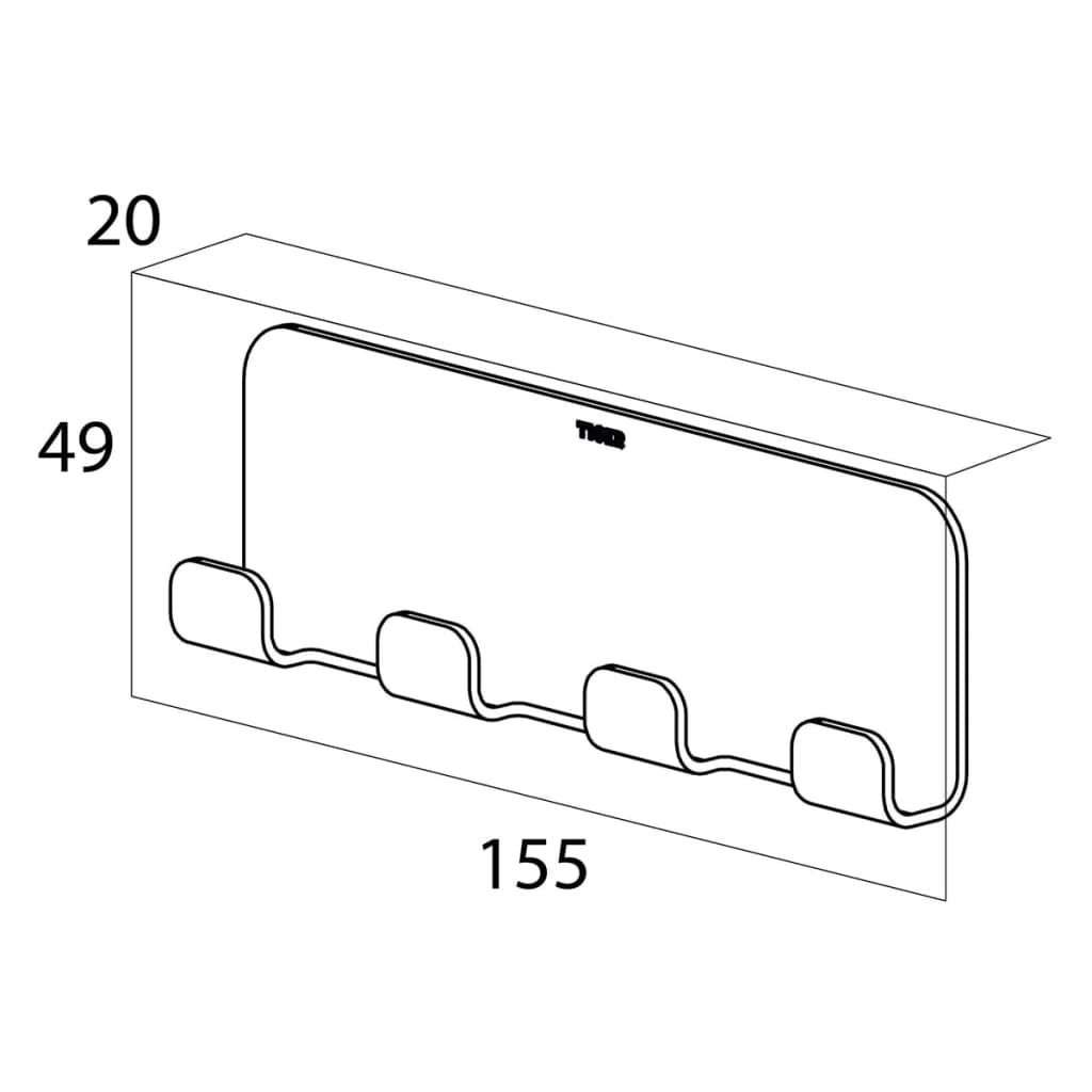 Porte-serviette multiple Colar Chromé 1314730346 Tiger - 3