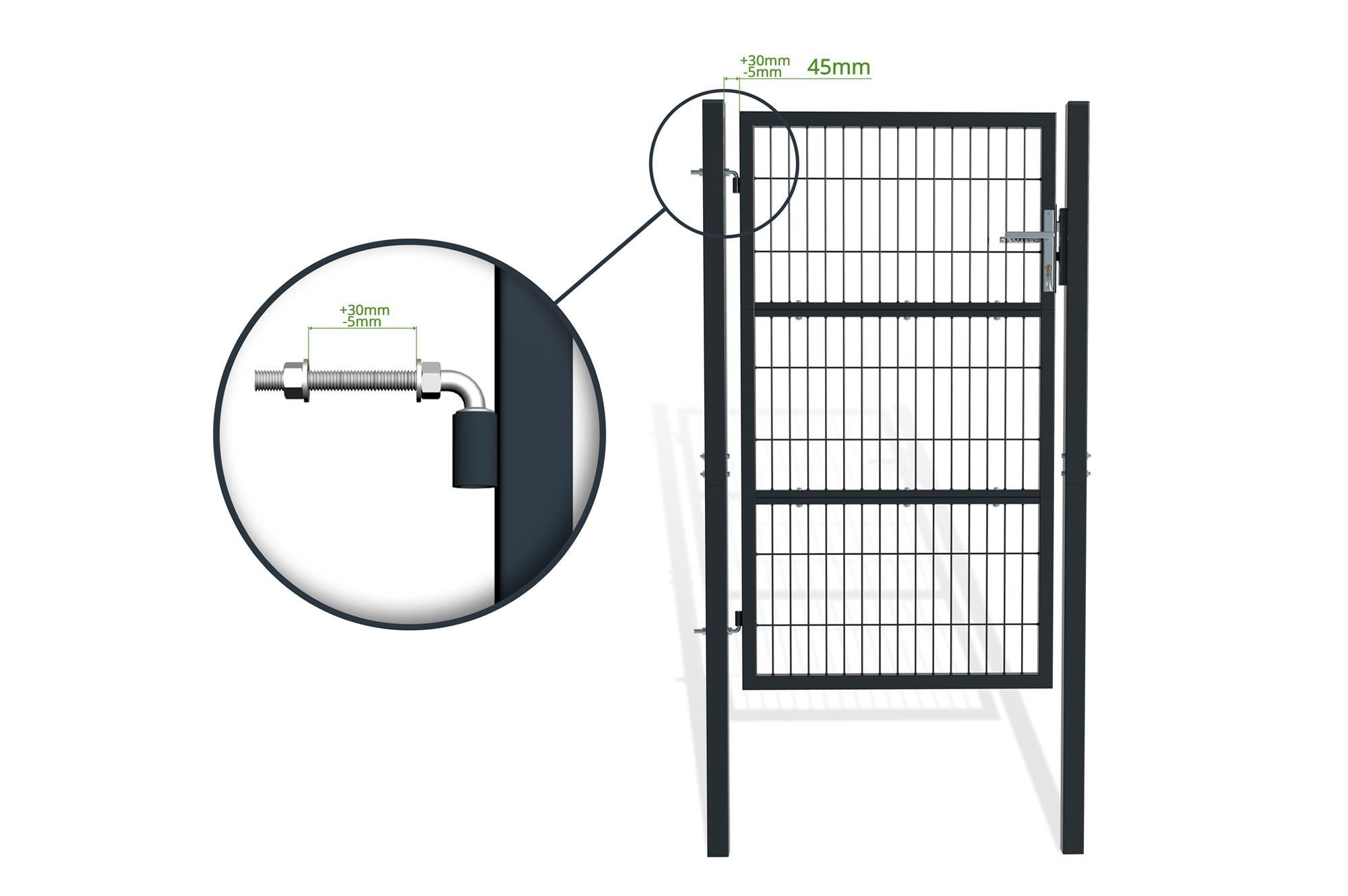Portillon grillagé 1m RAZO H.160cm Gris - 3