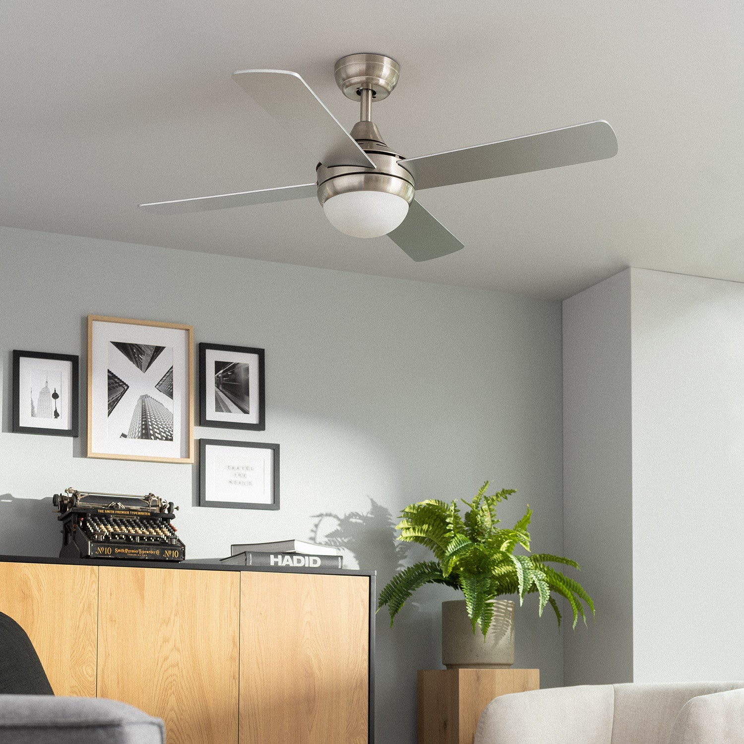 Ventilateur de Plafond Navy Effet bois Nickel 110cm - 9
