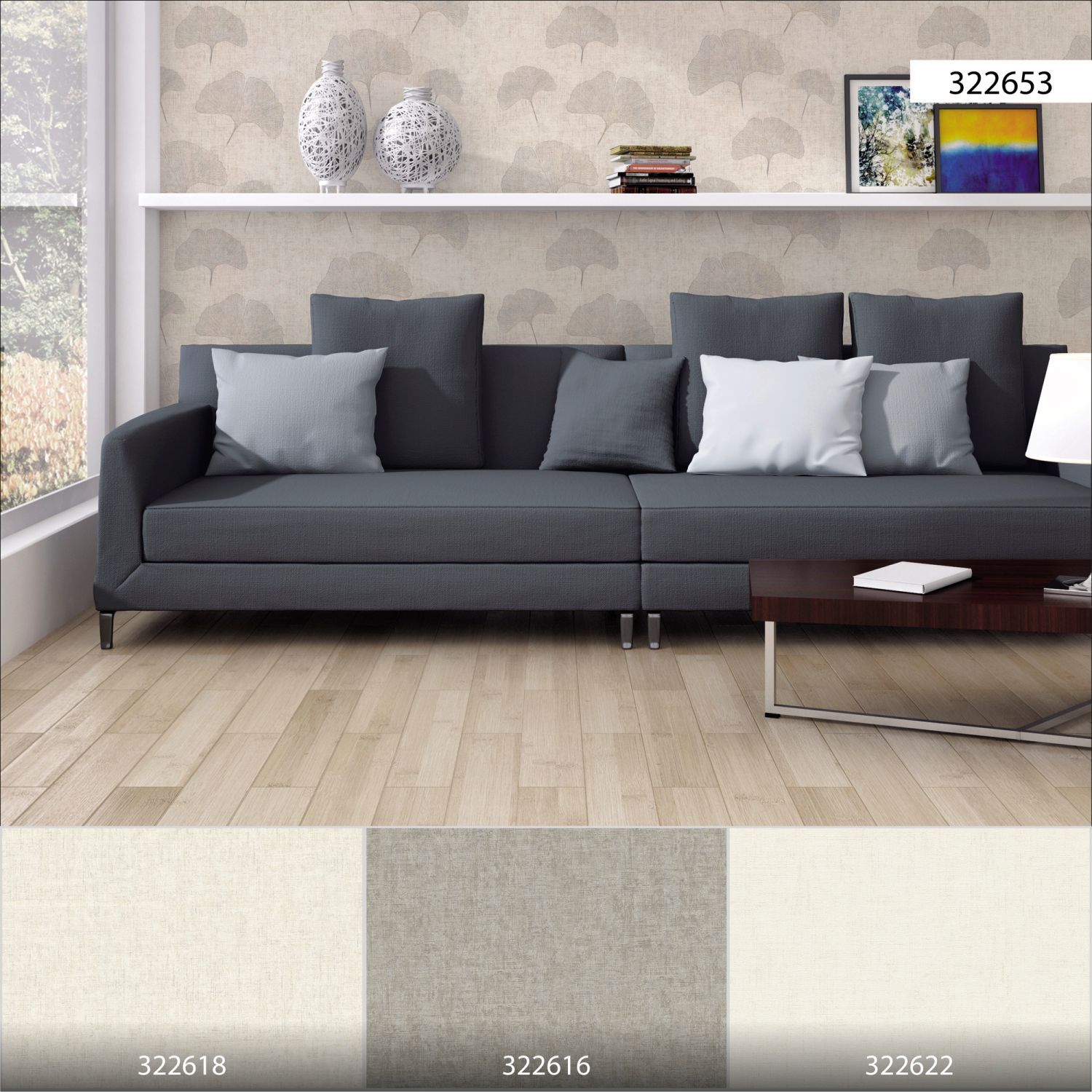 Poster gigante foglie beige, grigie e marroni stile vintage Fotomurale con design fiori effetto retrò ideale per camerette e non solo - 8