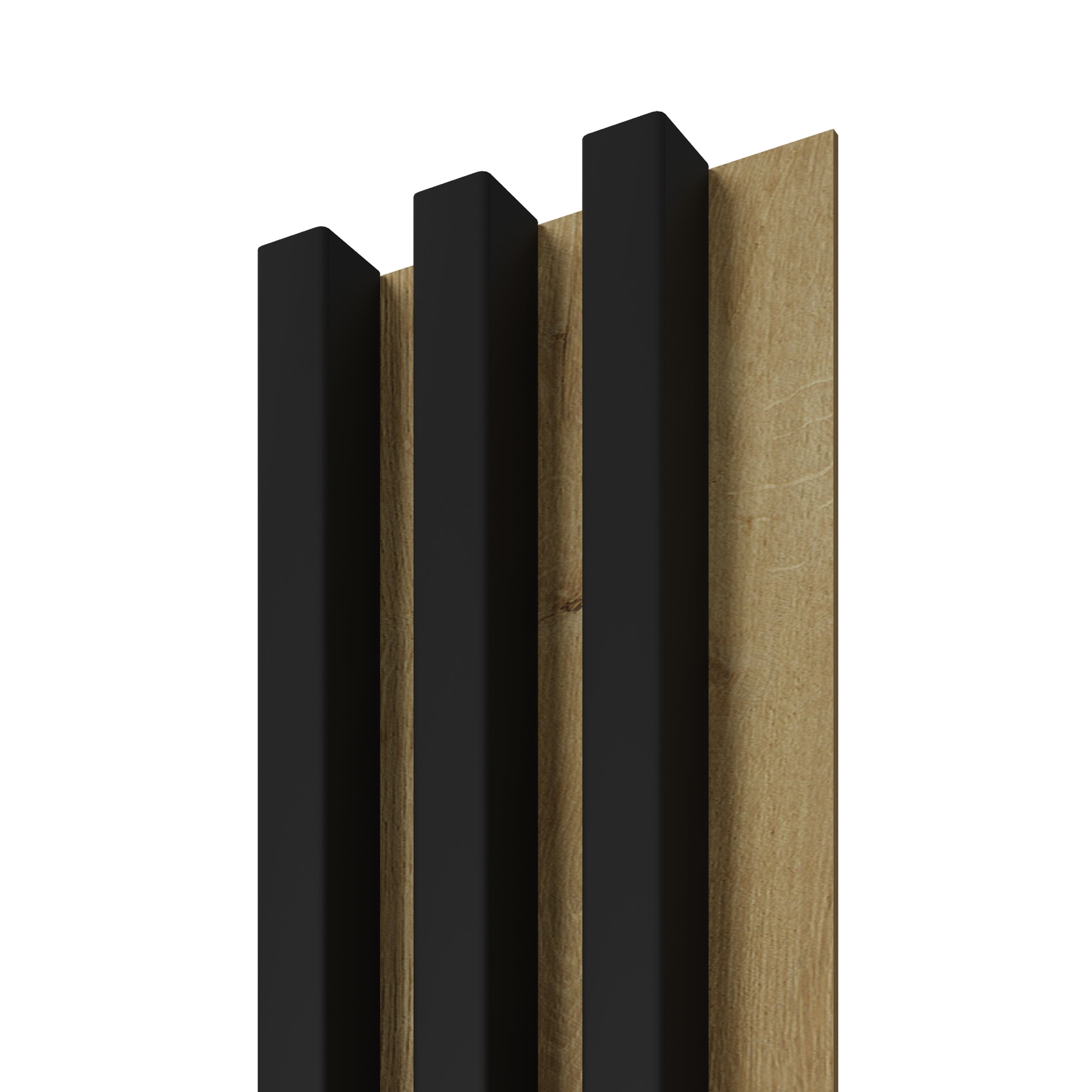 Lamele ścienne na dębowej płycie Stegu Linea Slim, czarne 265x15 cm panele dekoracyjne 1 szt.