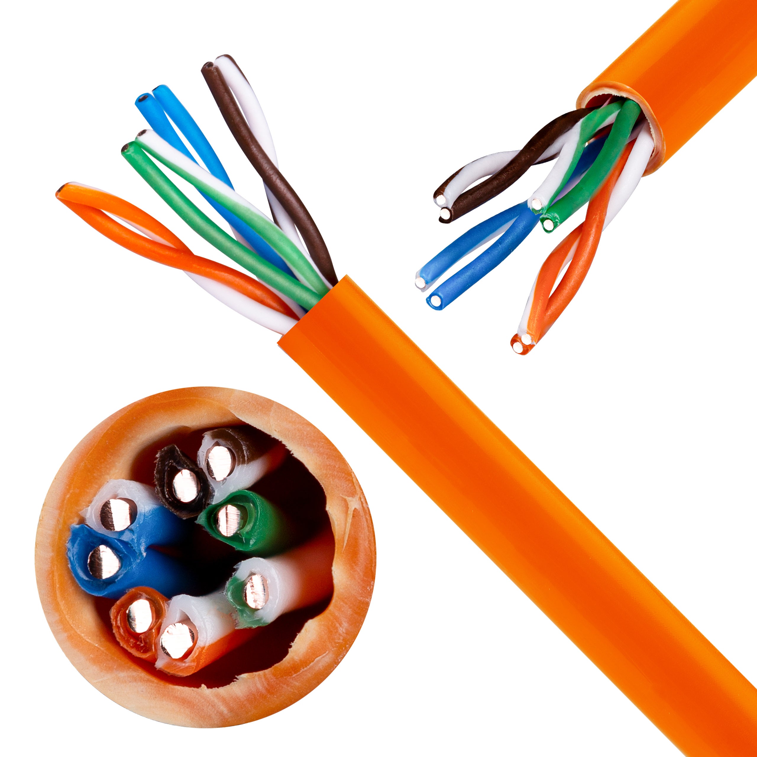 Kabel sieciowy U/UTP kat.5e skrętka 4x2x0,5mm wewnętrzny Dca bezhalogenowy LSOH pomarańczowy Bitner BiTLAN 100m