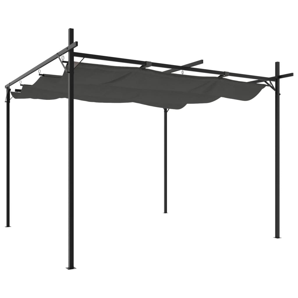 Pergola avec toit rétractable anthracite 295x292x230 cm - 2