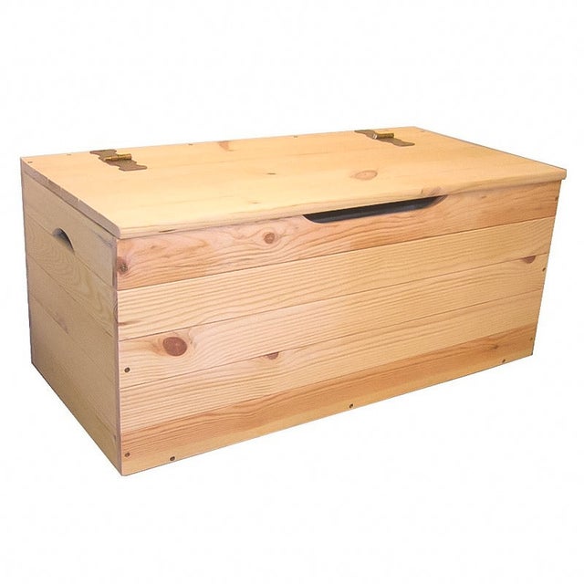 Grand Coffre En Bois De Pin Massif – Marron – Neuf