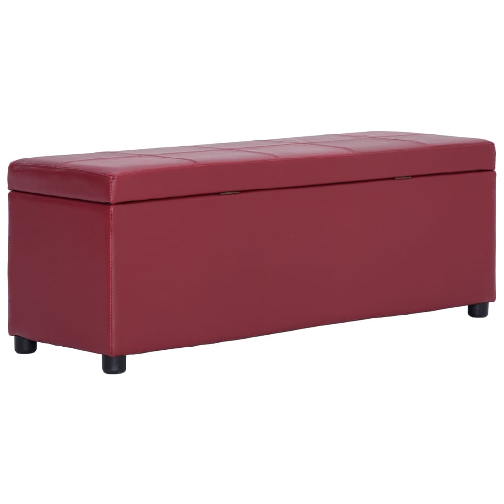 Casatessile Aufbewarungs-Ottomane Herzform – Kunstleder Bordeaux, 45x41x37 Cm, Sitzhocker Mit Stauraum