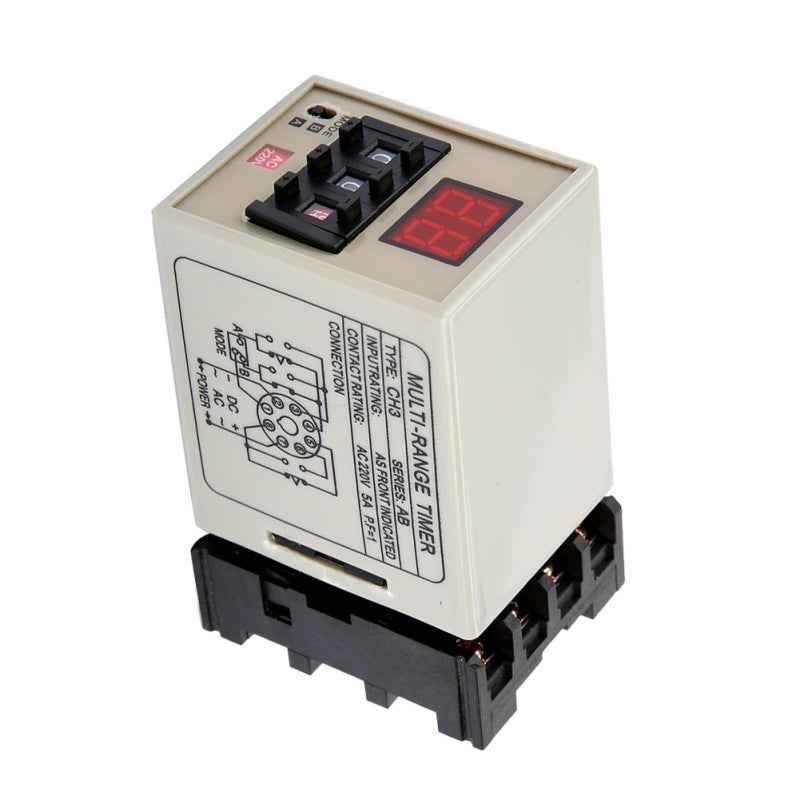 Relais temporisé double mode AH3-DM, affichage LED 0,01 S-99 H (220 V ...