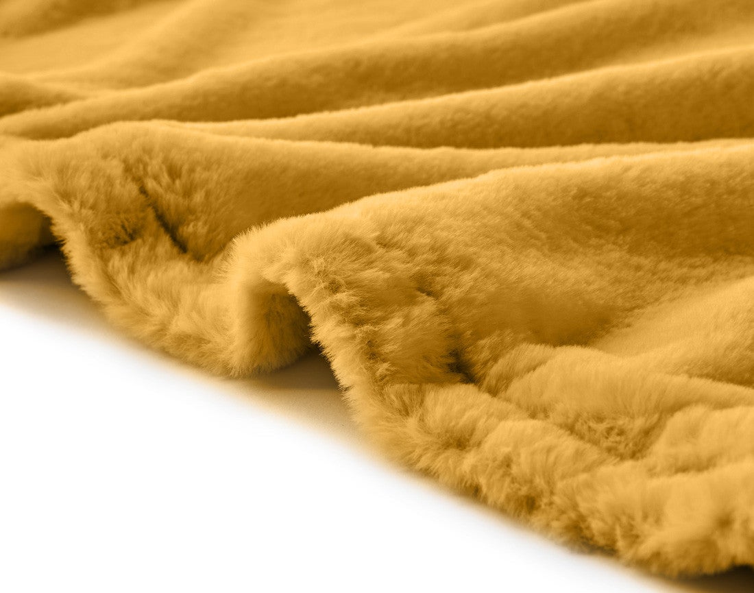 Plaid en 100% polyester jaune 100 x 140 cm - VENUS - Best Mobilier - 2