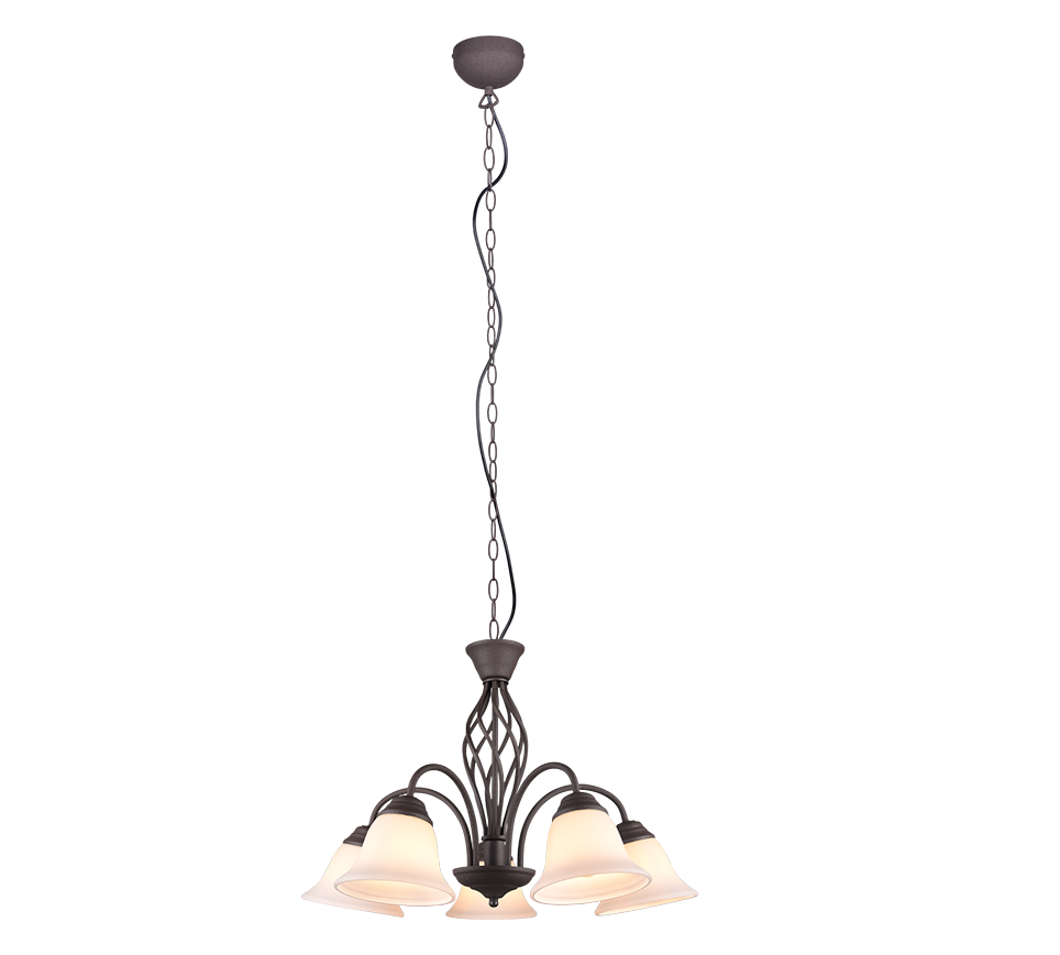 Lampa wisząca Rustica patynowana miedź-biała 5xE14x40W wym: 150 x 60 x 60 cm metal Trio