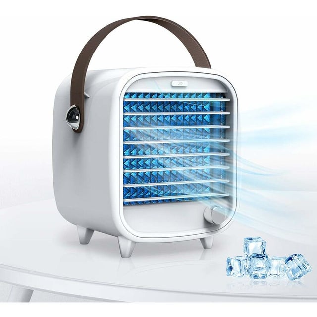 Climatiseur Mobile Sans éVacuation, Rechargeable Par Usb,Avec Humidificateur Ventilateur Portable Humidification Mini Ventilateur Portable, Pour La Bureau De Chambre à Coucher