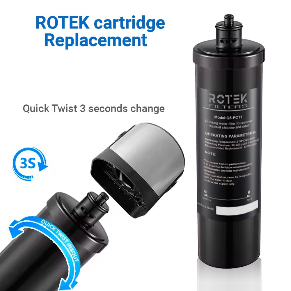 Cartouche de remplacement pour système de filtration d'eau sous évier ROTEK - 2