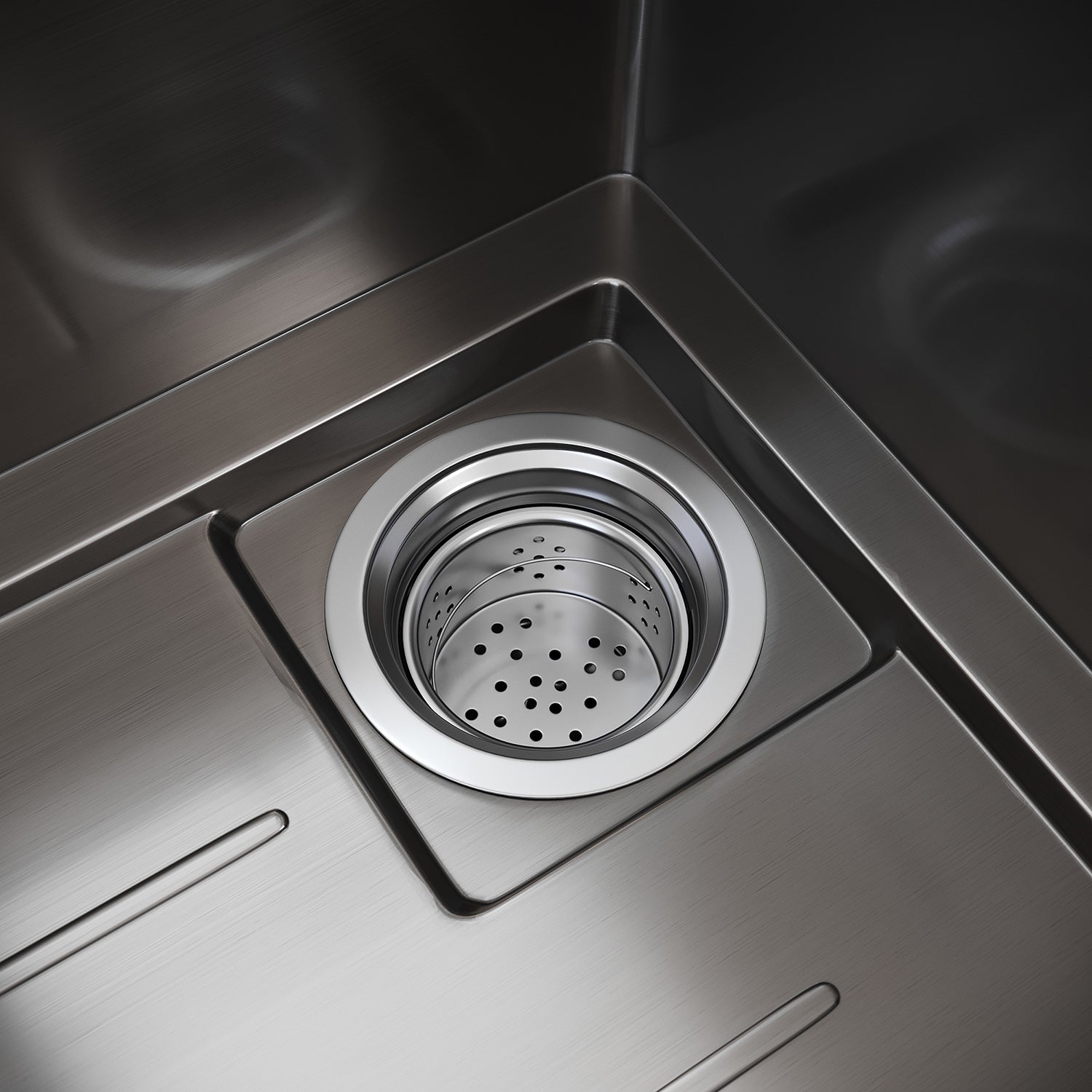 SIRHONA Évier Inox Encastré 1 Bac avec Escamotable + Cascade Robinet 75x45cm - 8