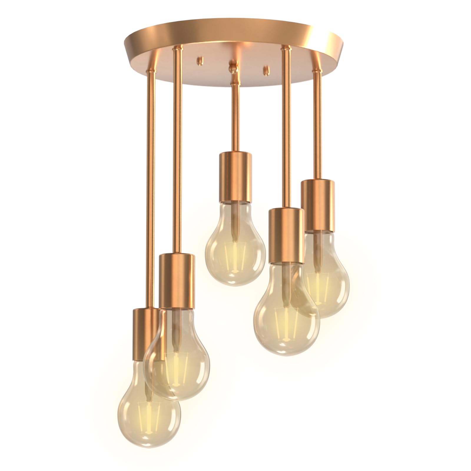 Przemysłowa lampa sufitowa z 5 światłami, lampa wisząca kuchenna E27, nowoczesna metalowa lampa sufitowa do salonu, kuchni, baru (bez żarówki)