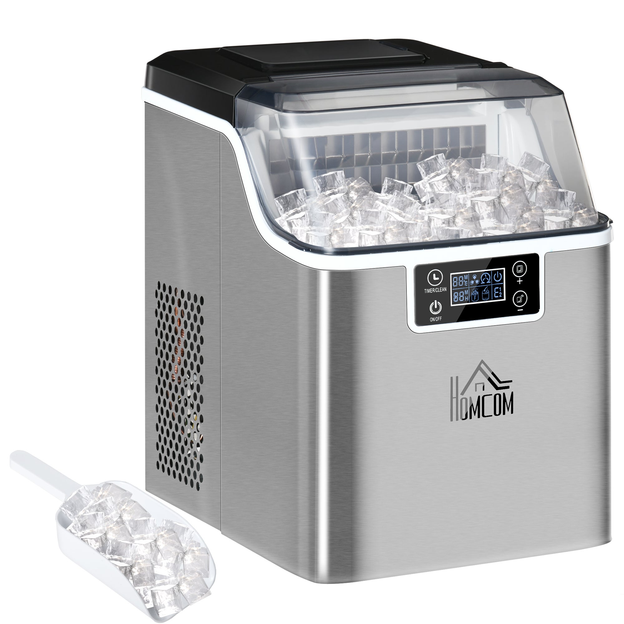 Machine à glaçons - LIVOO - DOM484 - Jusqu'à 12 kg/j - Réservoir 1,2L - Bac à glaçons 600g - 9 cubes par cycle - Autonettoyant - Electroménager