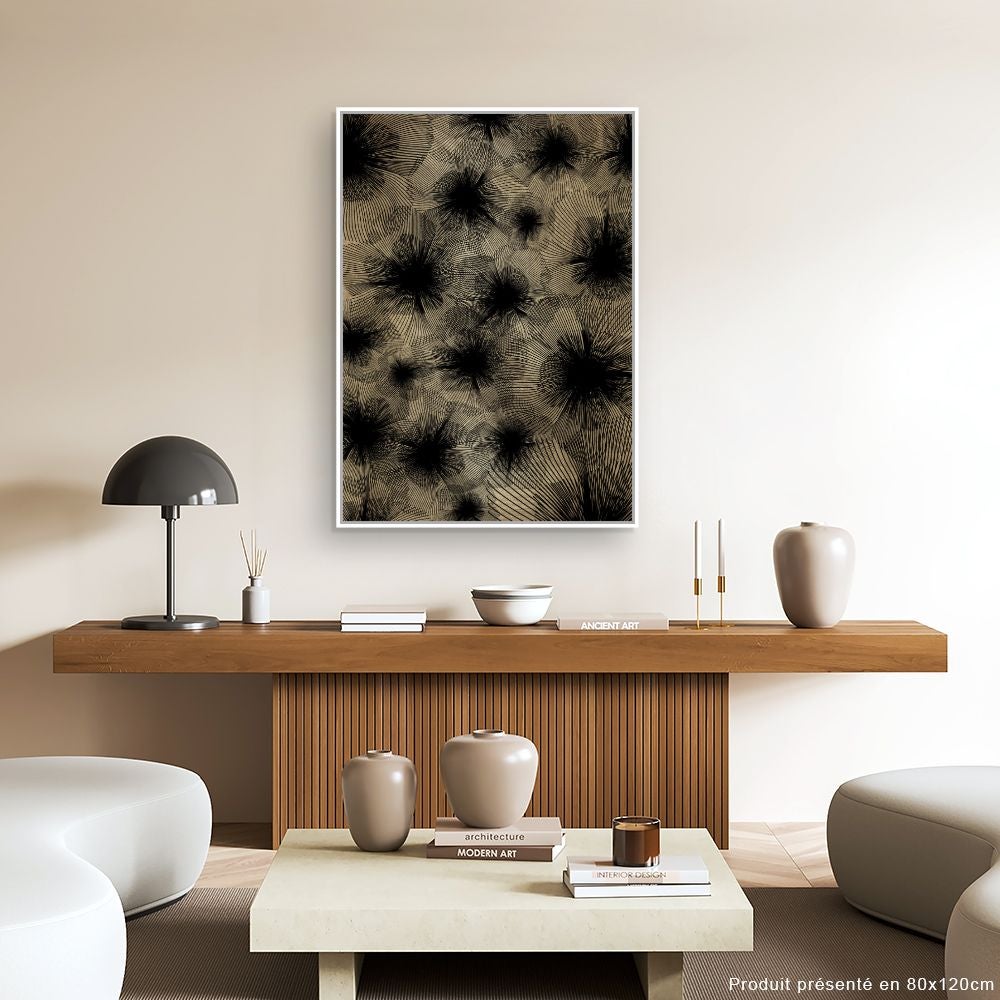 Toile encadrée Motifs floraux abstraits / 72x108cm / Cadre Blanc / Fabriqué en France / Déco murale / DADA ART - 2