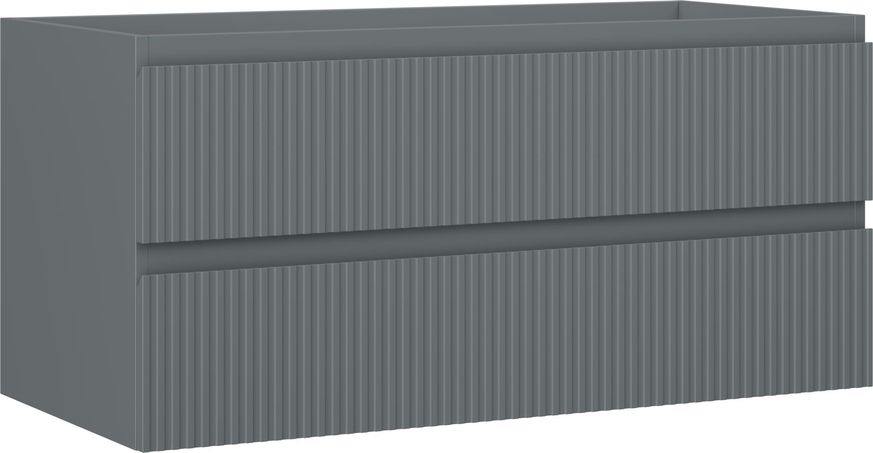 Mexen Rivel szafka łazienkowa podumywalkowa 100 cm, 2 szuflady, ryflowana , grafit mat - 91A20-10047-2-BFF66