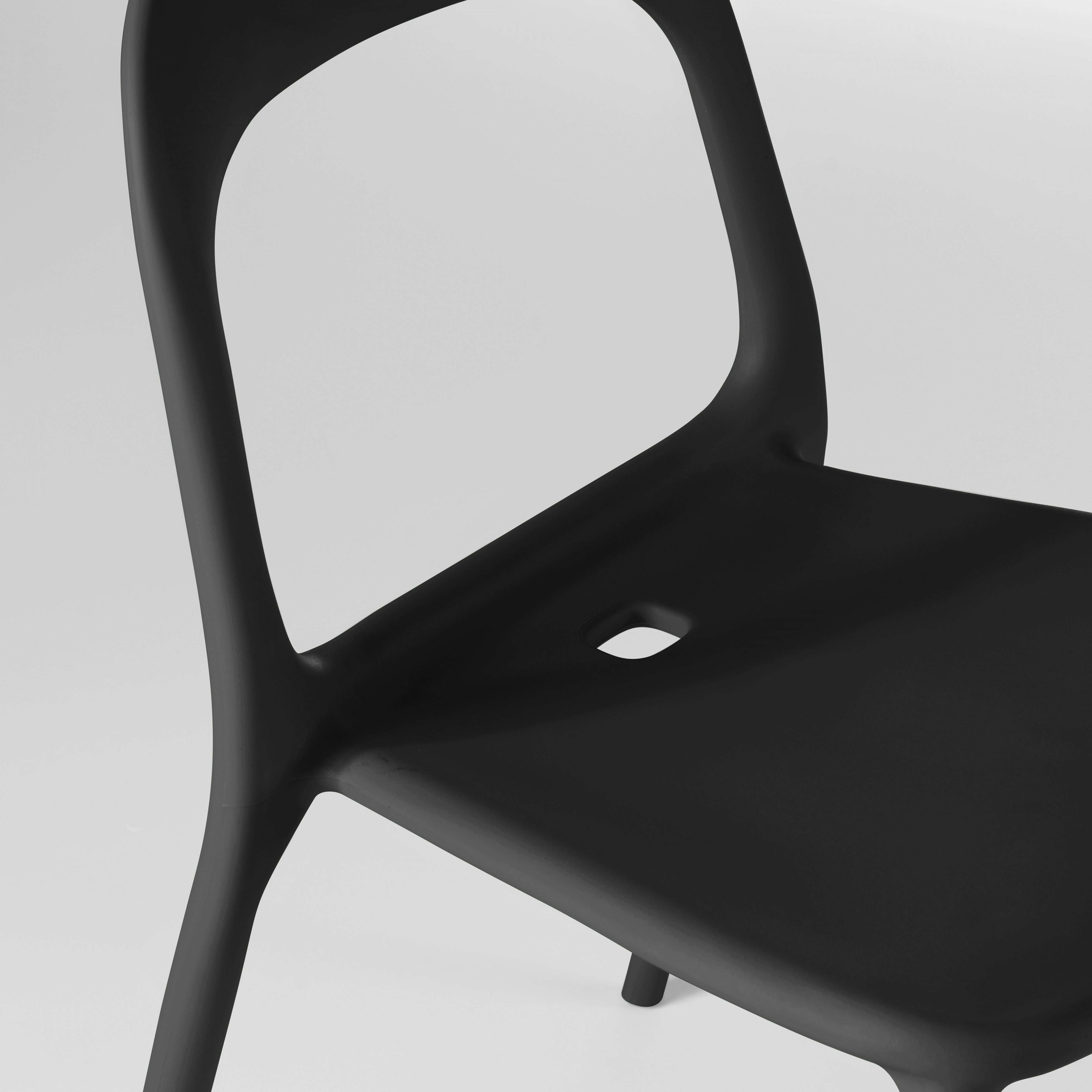 Chaise de jardin sans coussin Milan en Plastique Noir - 6