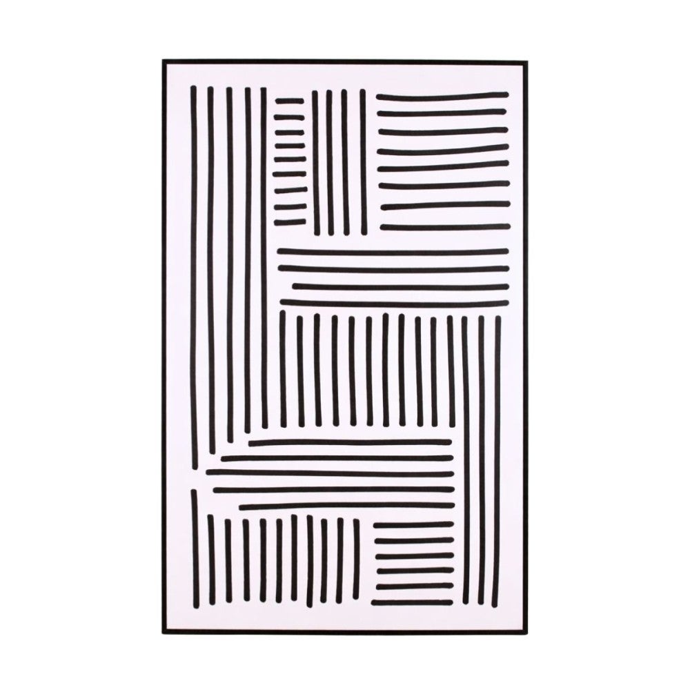 Toile motifs géométriques noirs et blancs 60x90cm - Ornami - 5