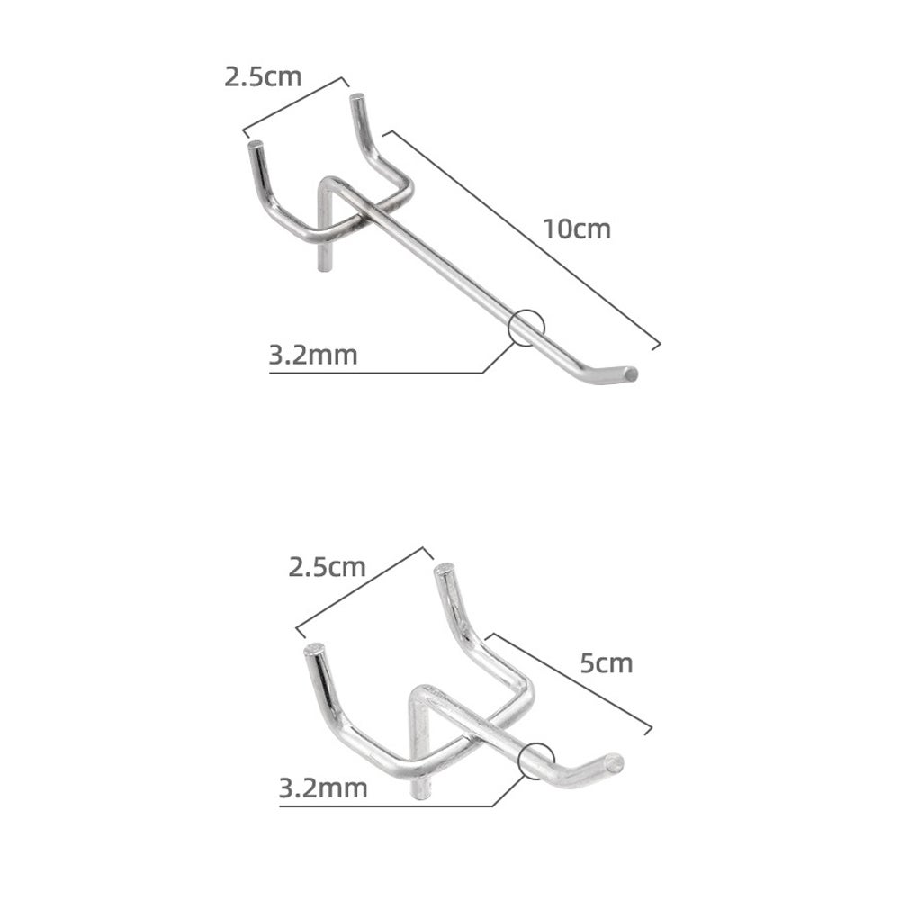 30 pezzi ganci per pannello forato, per porta a muro, ganci a muro per organizzare attrezzi, ripiani per banchi da lavoro - 10 cm/5 cm - 2