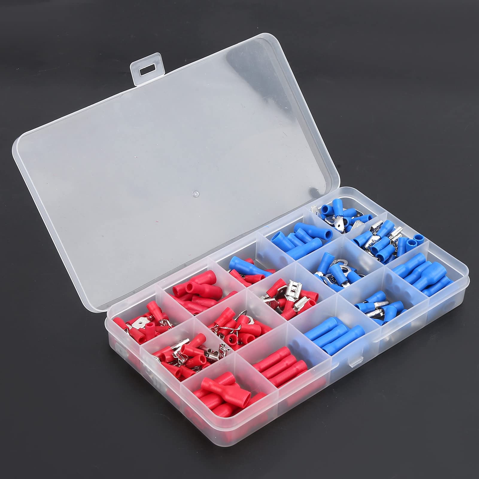 200 pezzi Set di connettori a crimpare per cavi Kit di connettori elettrici isolati pressati a freddo - 5