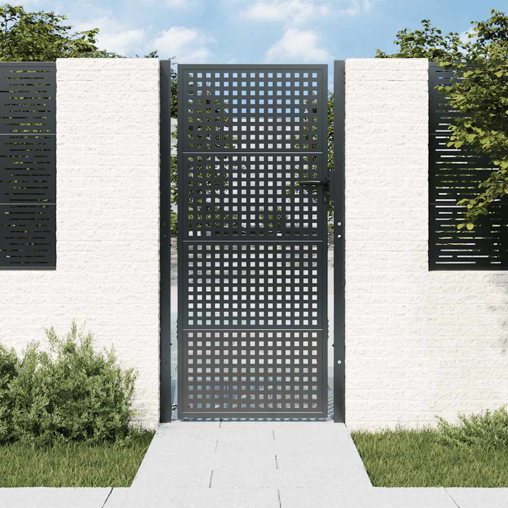 Vidaxl Puerta De Jardín Antracita 100X200 Cm Acero , Leroy Merlin