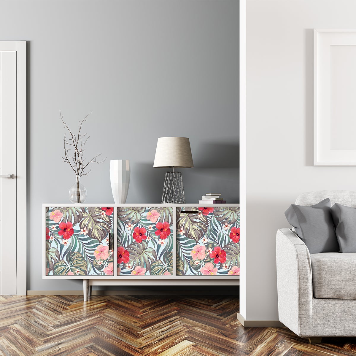 Vinilo muebles tropical shiny - adhesivo de pared - revestimiento sticker mural decorativo - 60x90cm
