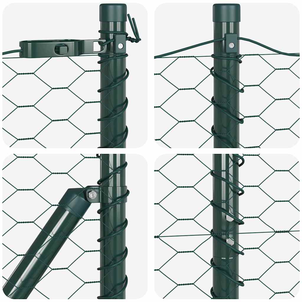 Maison Exclusive - Fixation au sol hexagonale 25 x 1,2 m Acier recouvert de PVC - 8