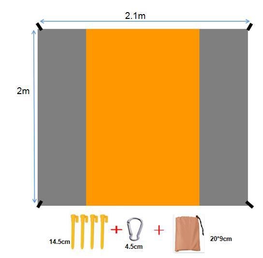 Coperta da spiaggia, coperta da picnic, telo da spiaggia senza sabbia, impermeabile, leggera, extra large, 210 x 200 cm, con 4 chiodi fissi, per spiaggia, campeggio, giardino, viaggio, colore: blu Coperta da spiaggia, coperta da picnic, telo da spiaggia senza sabbia, impermeabile, leggera, extra large, 210 x 200 cm, con 4 chiodi fissi, per spiaggia, campeggio, giardino, viaggio, colore: blu