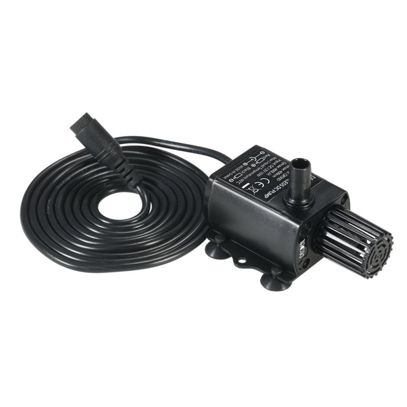 Mini pompe à eau sans balais DC12V 10W ultra-silencieuse étanche submersible, débit 400 L/h, hauteur de refoulement 400 cm, raccord femelle 5,5*2,1 mm - 7