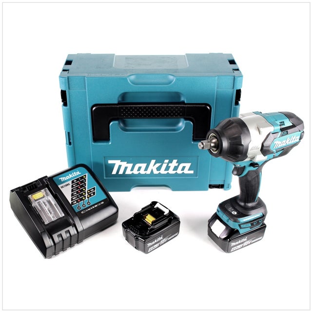 Makita DTW 1002 RMJ 18 V Li-Ion Brushless Boulonneuse à chocs sans fil avec Boîtier Makpac + 2x Batterie BL1840 4,0 Ah + Chargeur rapide DC18RC