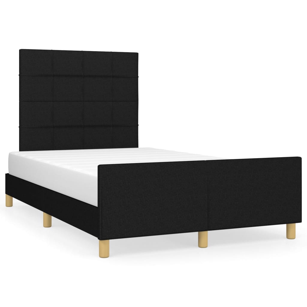 Cadre de lit sans matelas noir 120 x 190 cm en tissu - 2