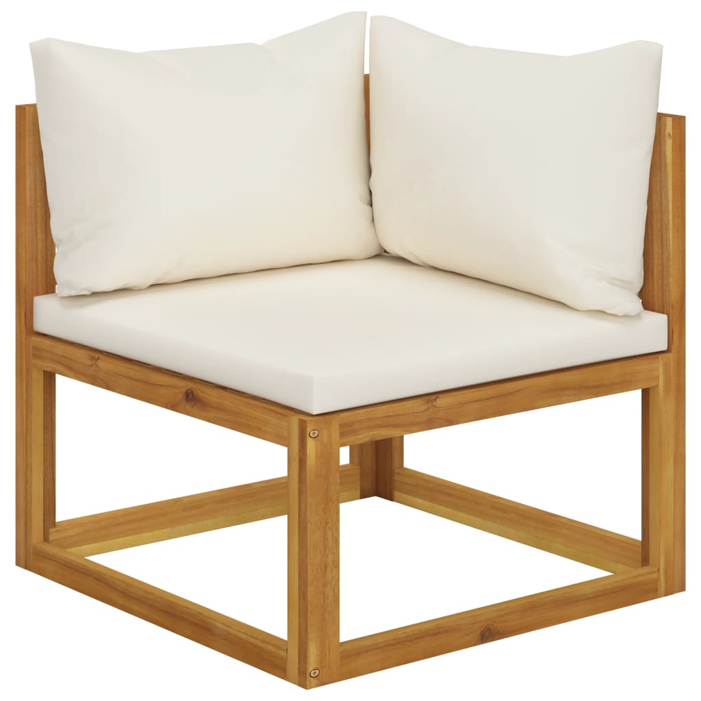 Salon bas de jardin en bois Beige 3 personnes - 4