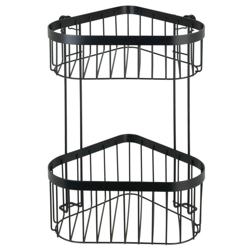 Etagère D´angle 2 Niveaux Acier Noir 23,5x33x18,5 Cm - 5