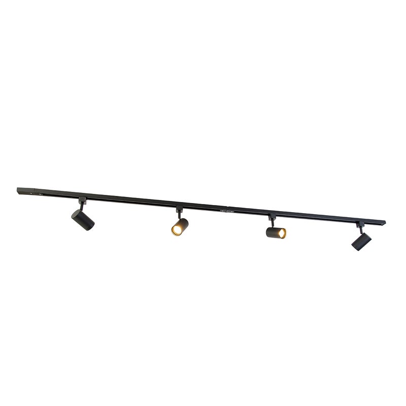 Inteligentny system szynowy jednofazowy z 4 reflektorami WiFi GU10 czarny - Jeana