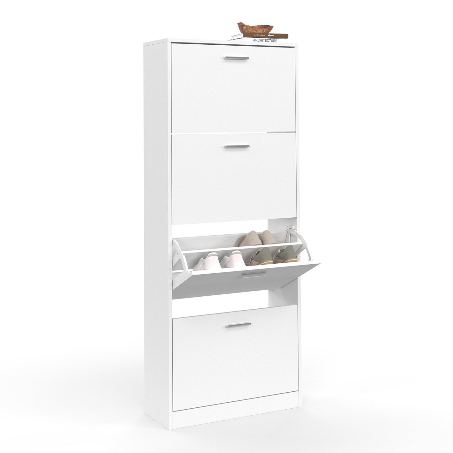 Meuble à chaussures 24 paires KLARK 4 portes blanc - 2