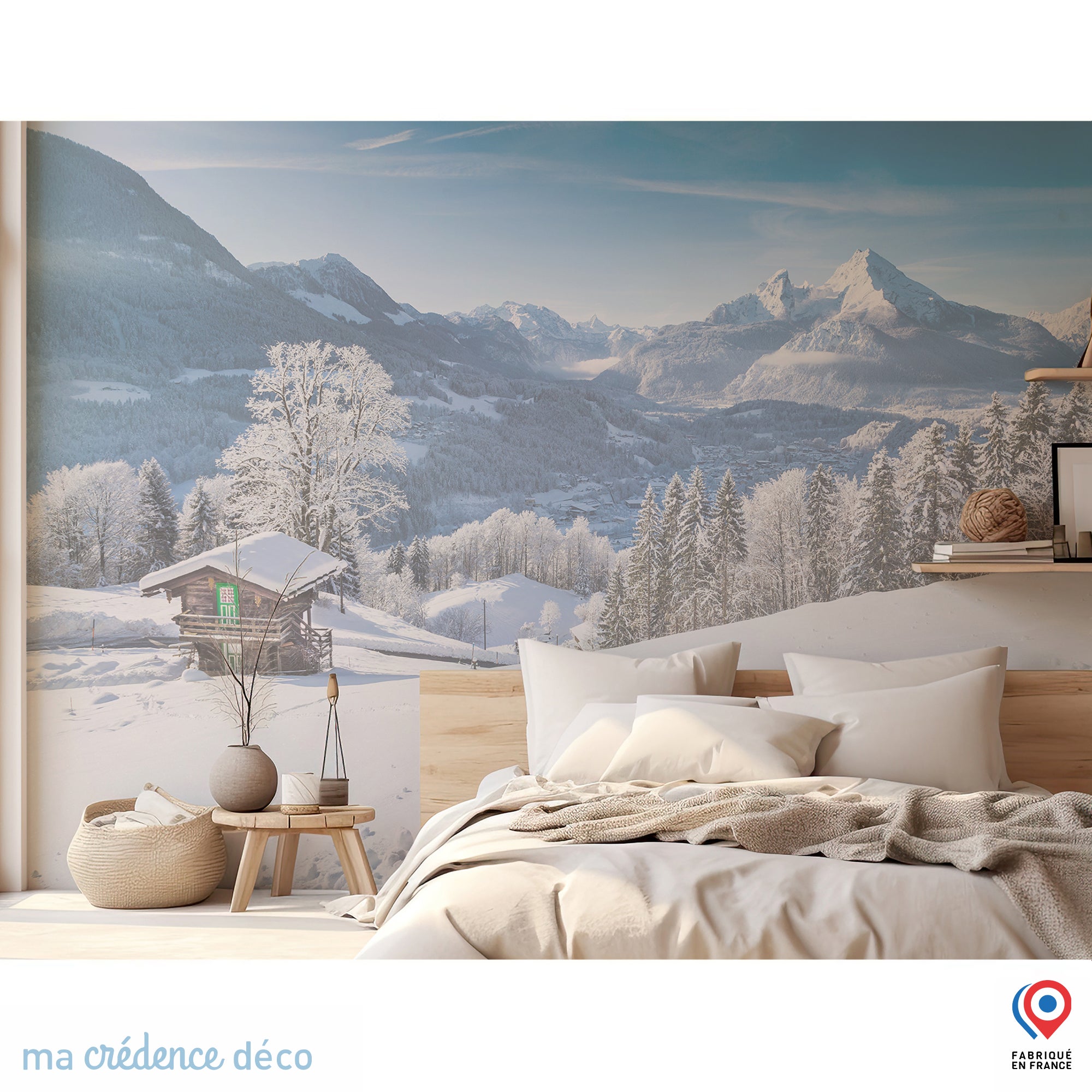 Papier Peint Paysage Montagnes Enneigées - Kam et Léon