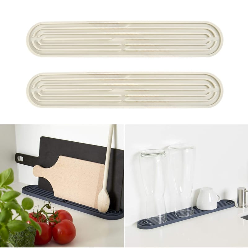 Silikonowa mata barowa, antypoślizgowa ociekaczka do naczyń, nadaje się do mycia w zmywarce, nadaje się do bute i szklanek, beżowa