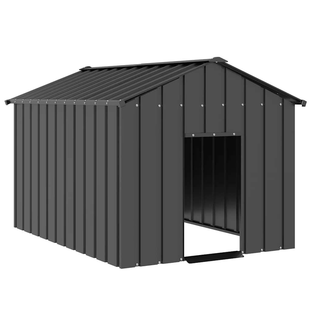 Caseta Para Perros Con Techo Acero Galvanizado 131x101x102 Cm - Duradera Y Fácil Limpieza
