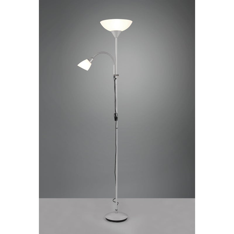 Lampa podłogowa stojąca Erzwo srebrno-biała 2xE14 / E27x190W wym: 180 x 28 x 22,5 cm metal RL
