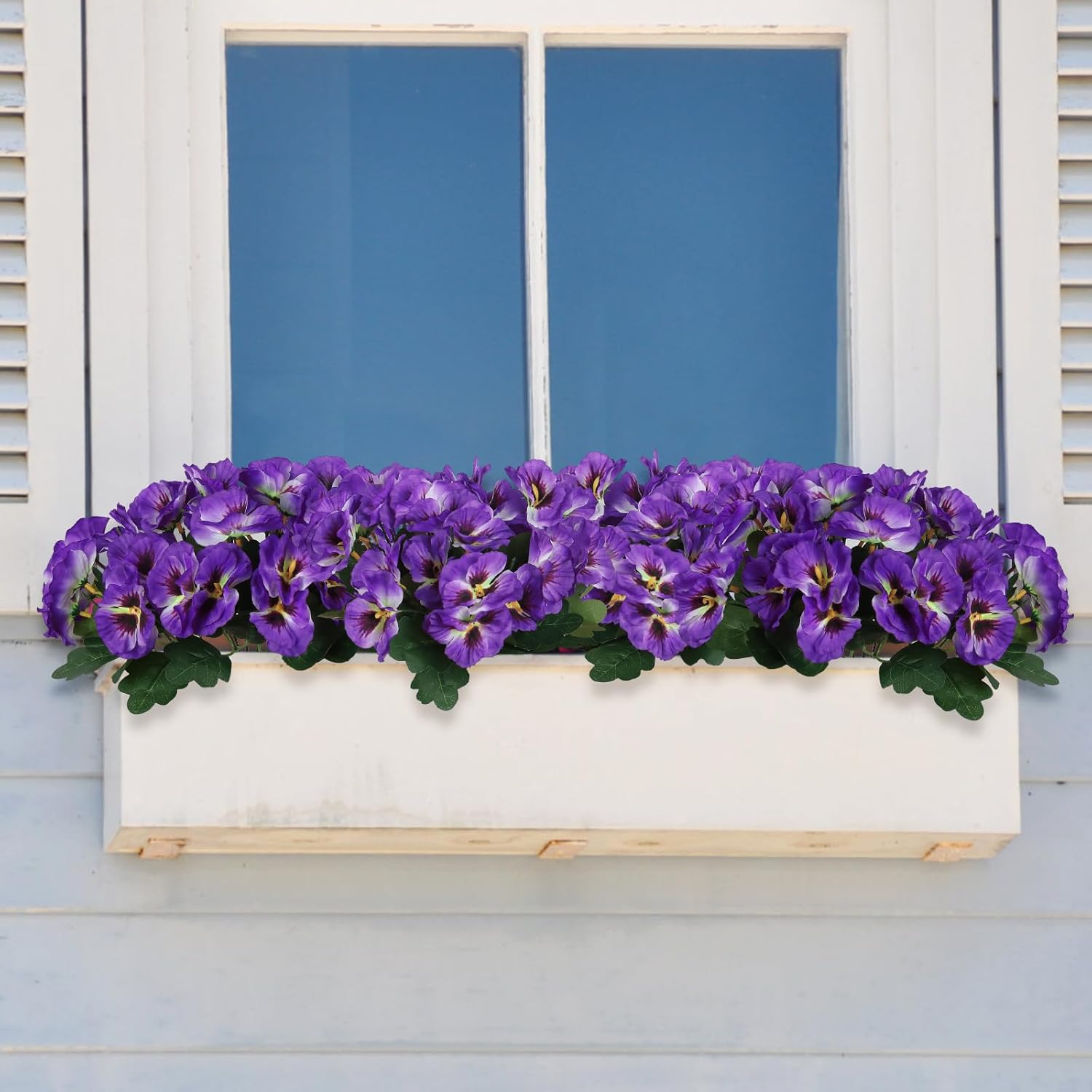 10 Flores Artificiales para Exterior - Resistentes a los Rayos UV e Impermeables, para Balcón, Ventana, Decoración de Boda, Color Morado - 5
