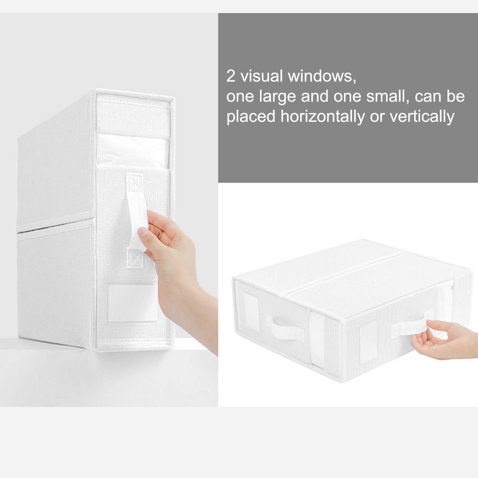 Boîte de rangement de draps, boîte de rangement de draps de garde-robe pliable, boîte de rangement de couette, blanc 1 paquet - 5