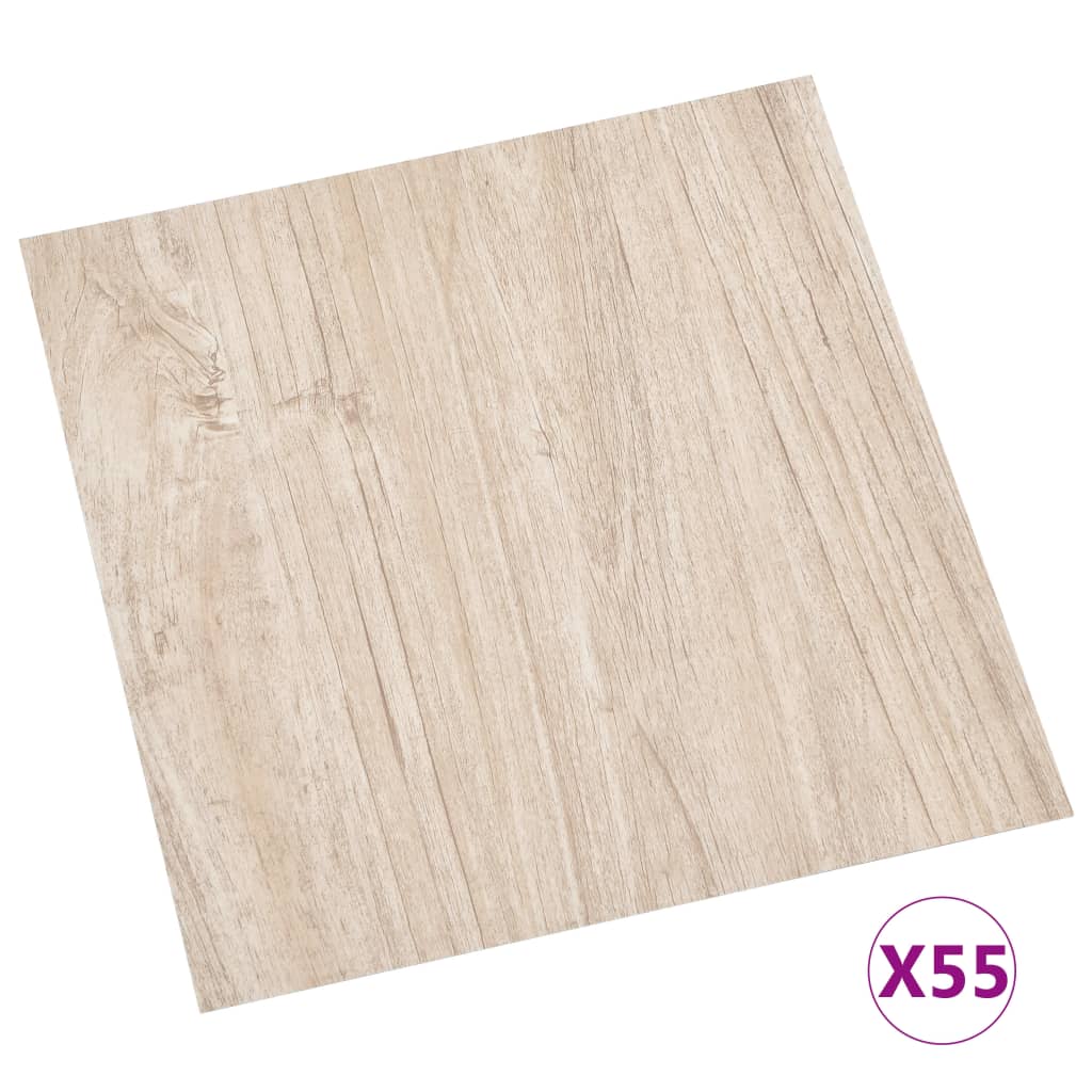 55 piezas lamas para suelo autoadhesivas | tarimas de suelo | tarimas autoadhesivas pvc 5,11 m² marrón claro cfw79236