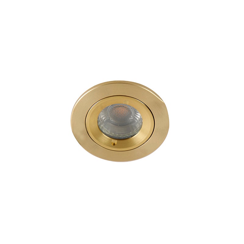Qazqa spot encastré - Xena - gold, gu10, max. 50w, 7.9cm, rond, IP44, idéal pour la salle de bains - 7