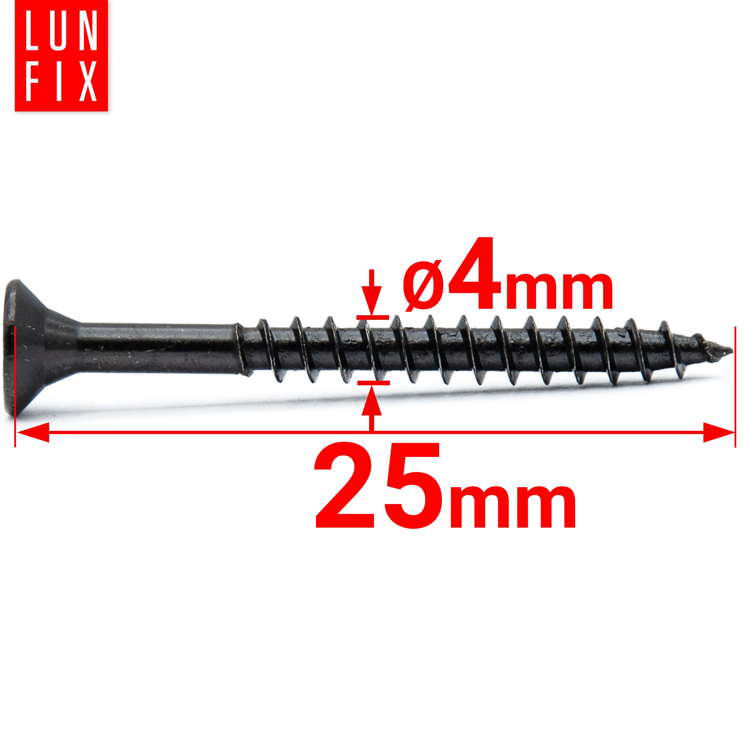 Wkręty do drewna uniwersalne czarne 4x25mm 100szt. - 2