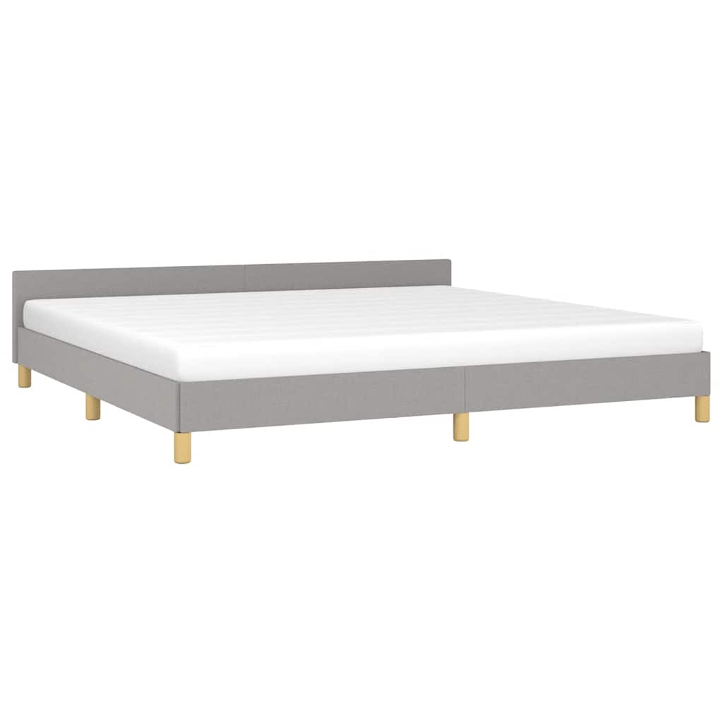 Cadre de lit sans matelas gris clair 200x200 cm tissu - 3