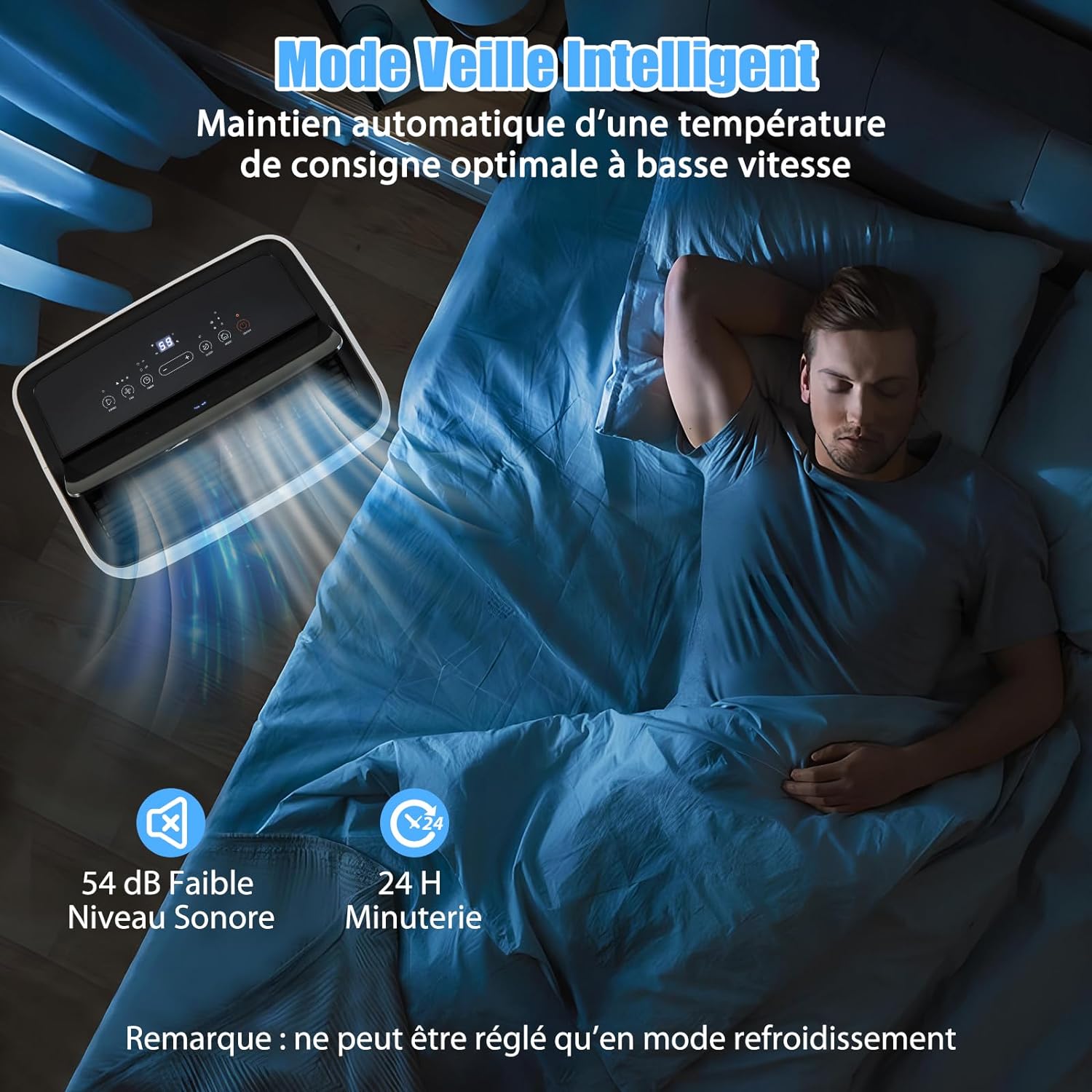 Ar Condicionado Portátil de 3,5 kW/12000 BTU, R290, Frigorífico/Ventilador/Desumidificador/Aquecedor, Temporizador 24 horas, Comando/Wi-Fi, 42㎡ [Clas - 4